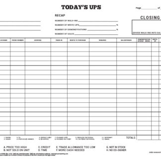 “Today’s Ups” Customer Log | BPI Custom Printing