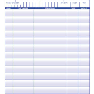 Parts Requisition for automotive service centers