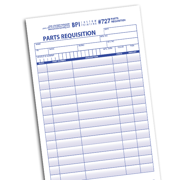Parts Requisition Forms