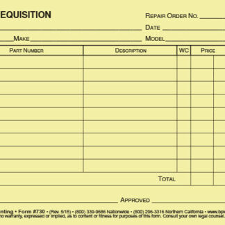 Parts Requisition