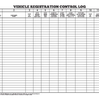 Vehicle Registration Control Log