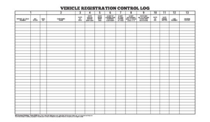 Vehicle Registration Control Log