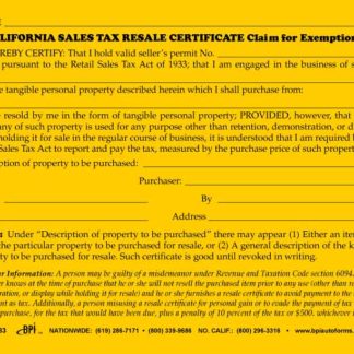 Resale Forms