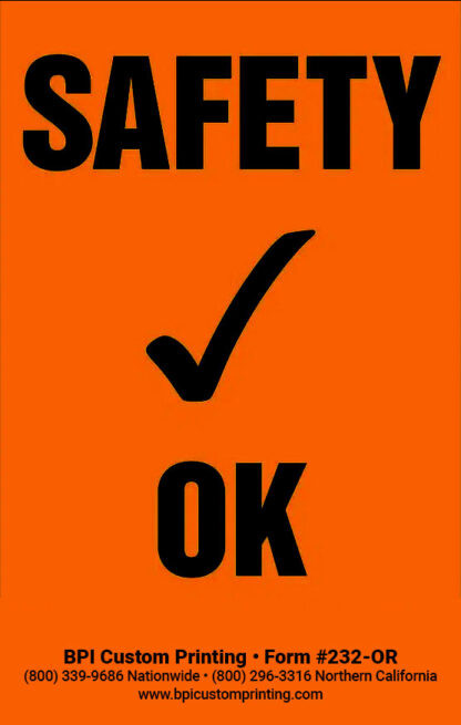 Safety Check OK Sticker for Auto Service and Sales