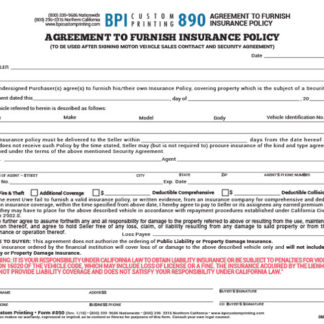 Agreement to Furnish Forms