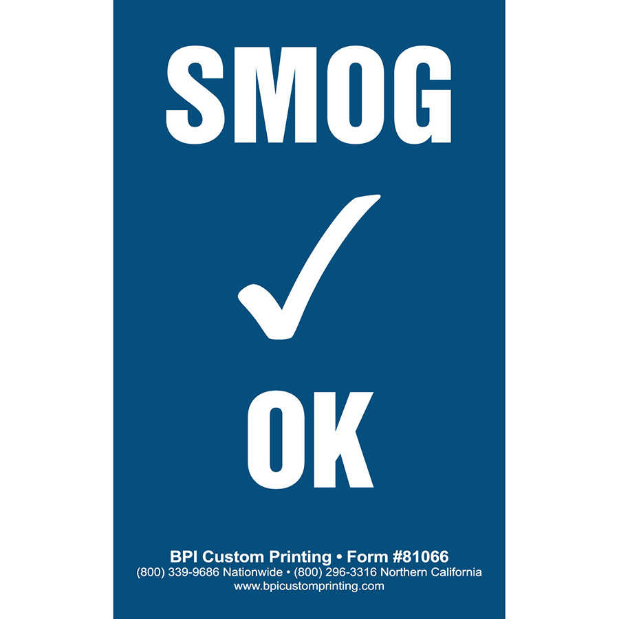 Smog Check OK Sticker