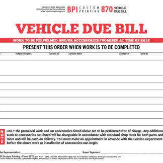 870-STORE--Vehicle-Due-Bill