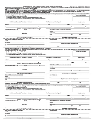 texas dealer's reassignment of title for a motor vehicle