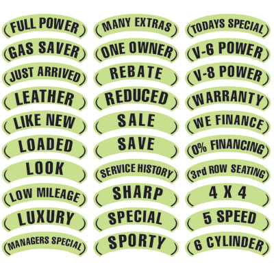 Black & Chartreuse Arch Slogan Stickers