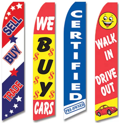 Top Dollar for Trades Swooper Flag Advertising Feather Flag Car Dealership Truck 