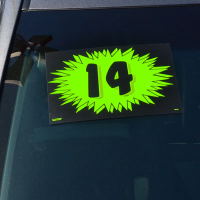 Green Burst Windshield Stickers