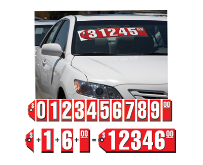 9 ¼” Extra Large Red Tag Number Stickers