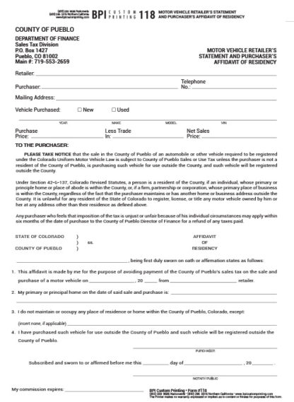 00118-r1906-County-of-Pueblo-Motor-Vehicle-Retailer's-Statement-&-Purchaser's-Affidavit