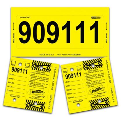 Numbered Consecutags Key Tags and Window Stickers
