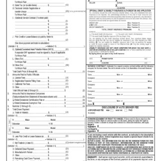 Pre-Computed Interest Motor Vehicle Contract