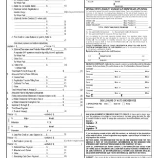 Simple Interest Motor Vehicle Contract with Arbitration
