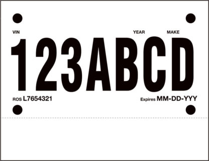 Single Perferated Temporary License Plate Paper