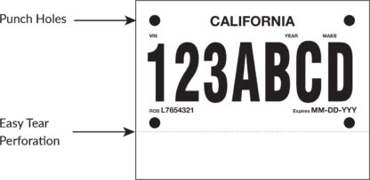 Teslin Temporary License Plate Paper