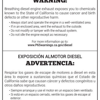 00204-BI-Bilingual-Prop-65-Diesel-Engine-Exhaust-Warning-Sign