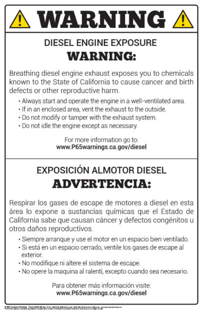 00204-BI-Bilingual-Prop-65-Diesel-Engine-Exhaust-Warning-Sign