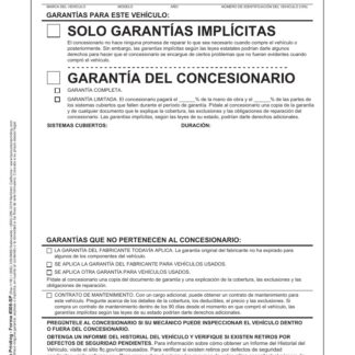 Implied Warranties Buyers Guide in Spanish