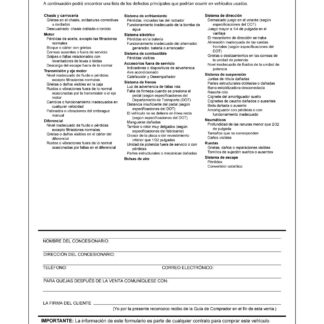 Blank Front Monroney Spanish Buyer's Guide