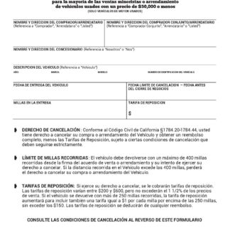 3 Day Right to Cancel - Spanish